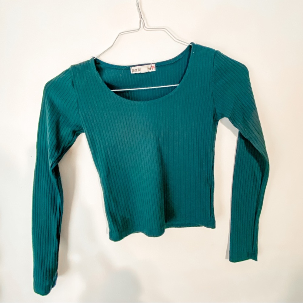 Plain long sleeve crop